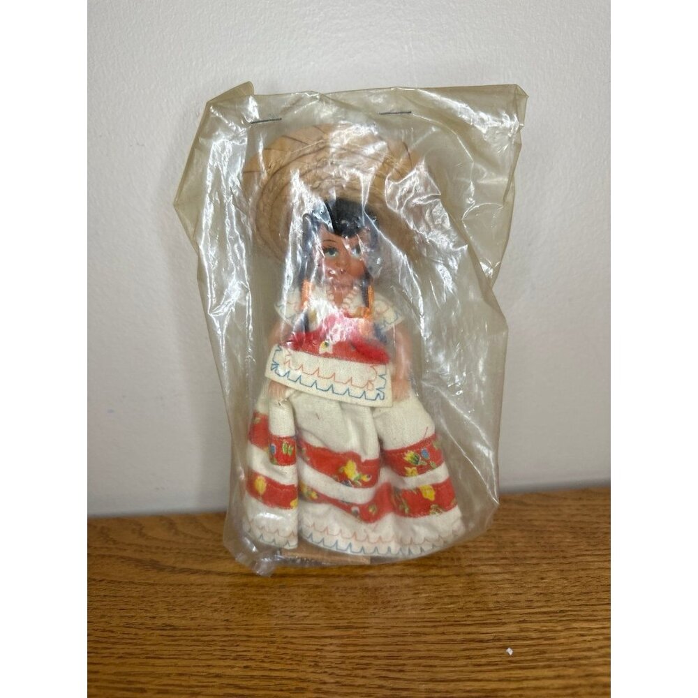 vintage Mexico mexican folk art handmand doll sombrero NEW